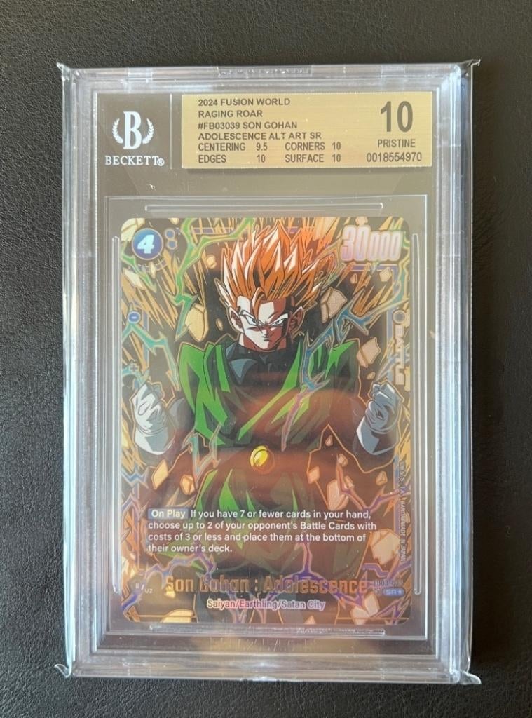 Dragonballz beckett 10 Gohan, Ophalen of Verzenden, Zo goed als nieuw, Losse kaart, Foil