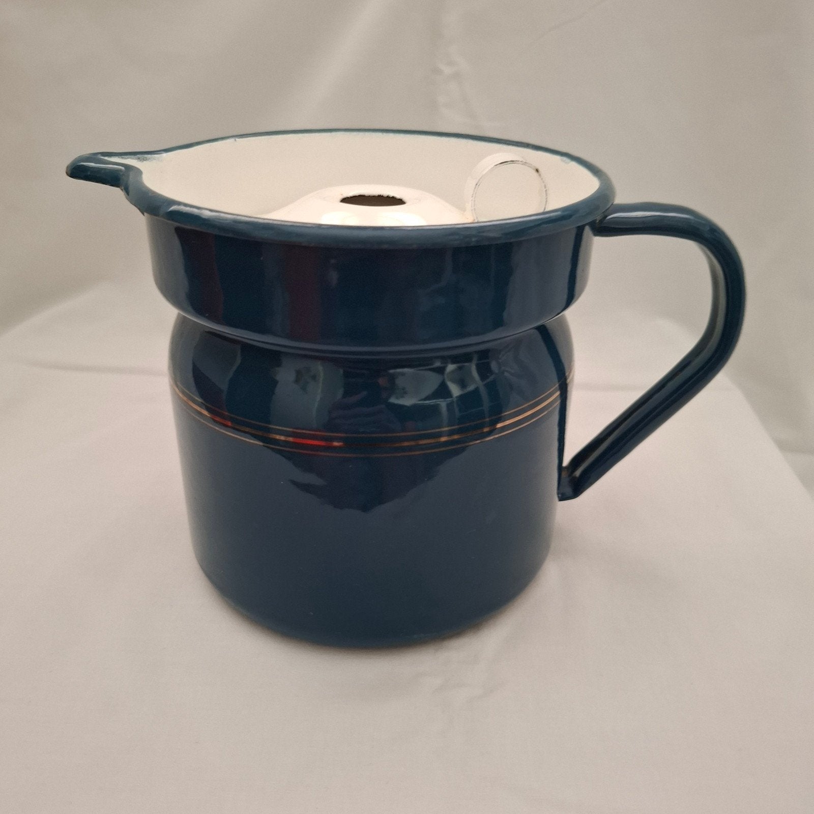 geëmailleerde kan/melkkan - Donkerblauw, Antiek en Kunst, Verzenden