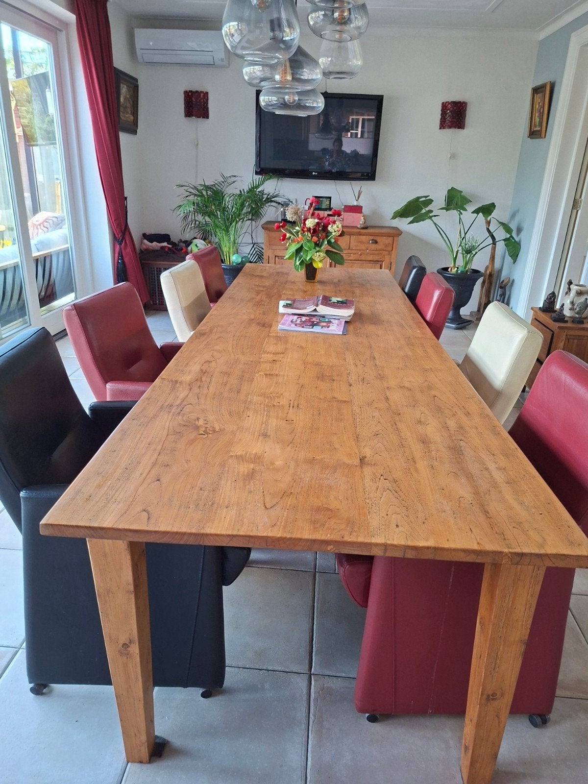 GRATIS 8 x Leren Eetkamerstoelen met Relaxfunctie (Diverse, Huis en Inrichting, Gebruikt, Overige kleuren, Leer, Ophalen of Verzenden
