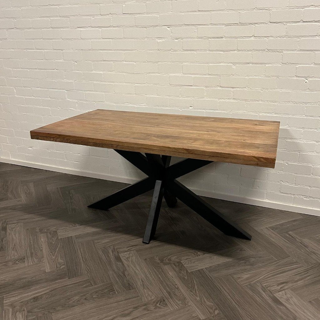 Foto 2 van Mangohouten Naturel Eettafel 200cm Rechthoekig