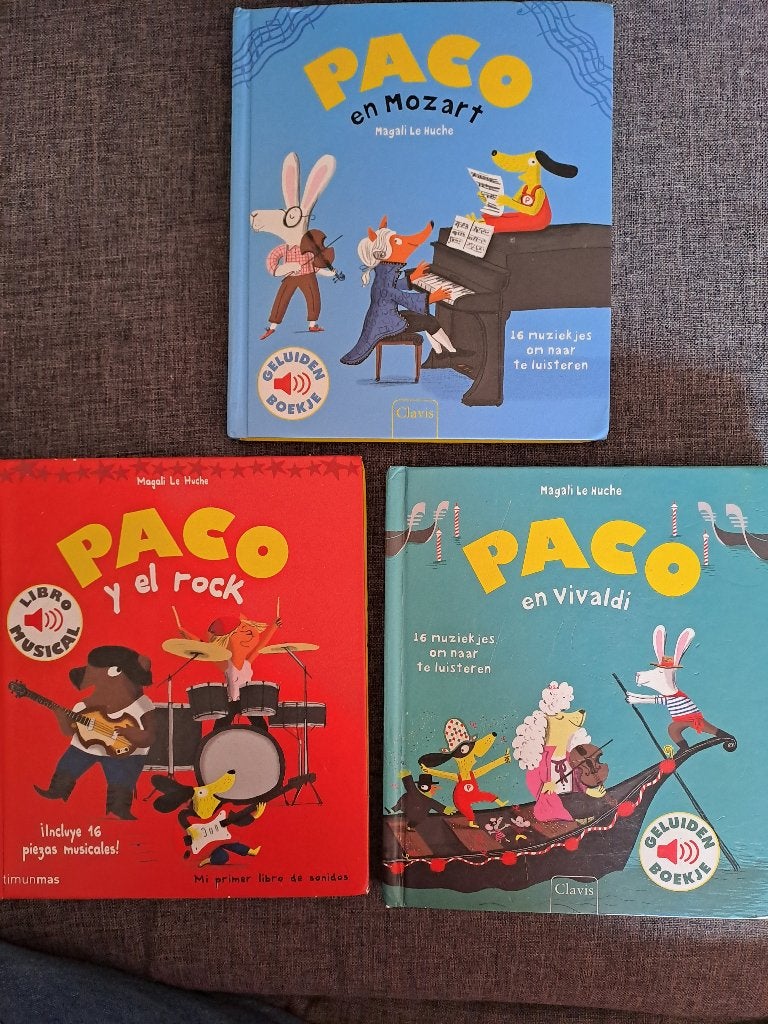 3 kinderboekjes Paco, Vivaldi, Mozart, y el rock, Ophalen of Verzenden, Gelezen, 3 tot 4 jaar