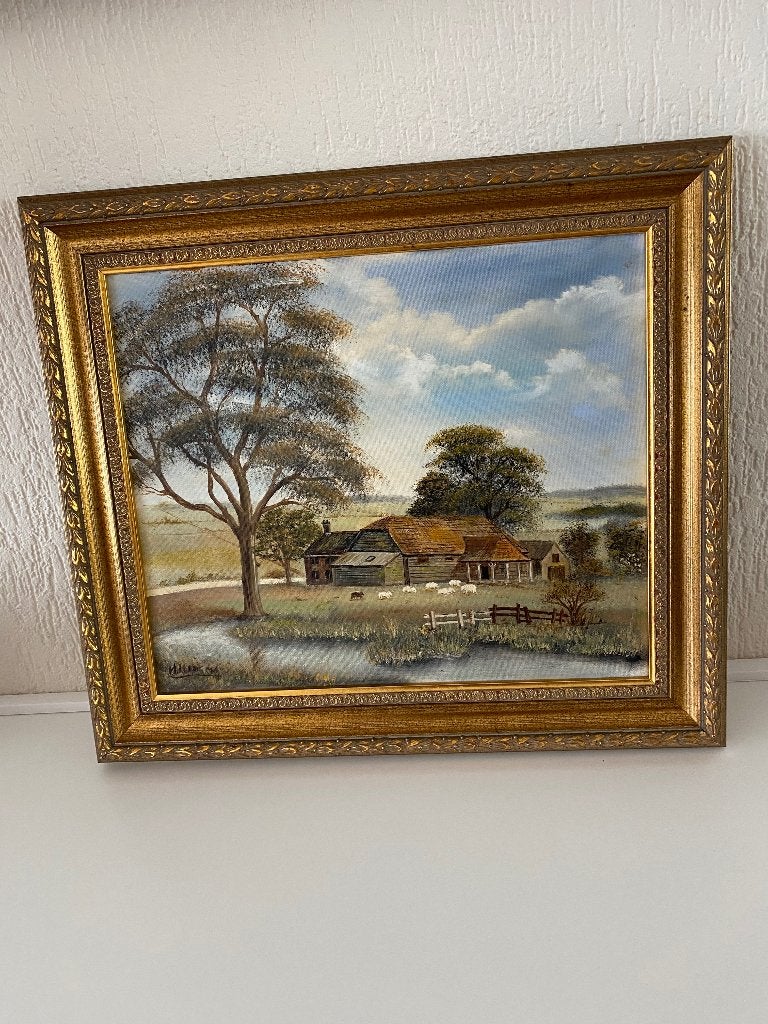 Schilderij met lijst.50 x 44 cm. H.Kingma., Huis en Inrichting, Woonaccessoires | Schilderijen, Tekeningen en Foto's, Ophalen of Verzenden
