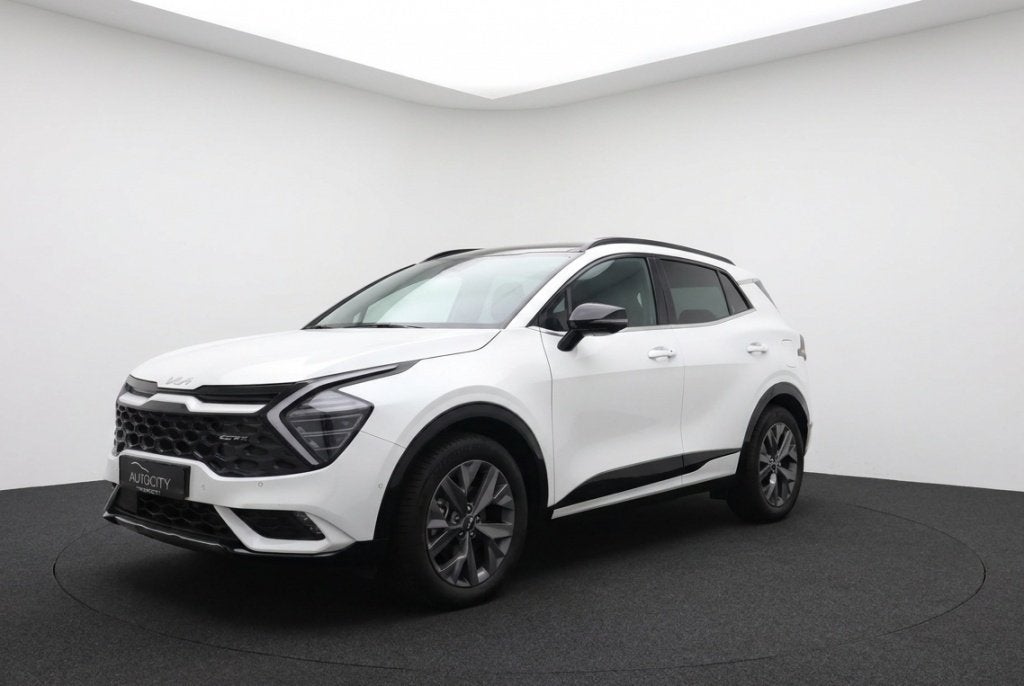 Kia Sportage 1.6 T-GDi Hybrid 230PK GT-Plusline l PANO l 360, Auto's, Kia, Gebruikt, 4 cilinders, Wit, Leder