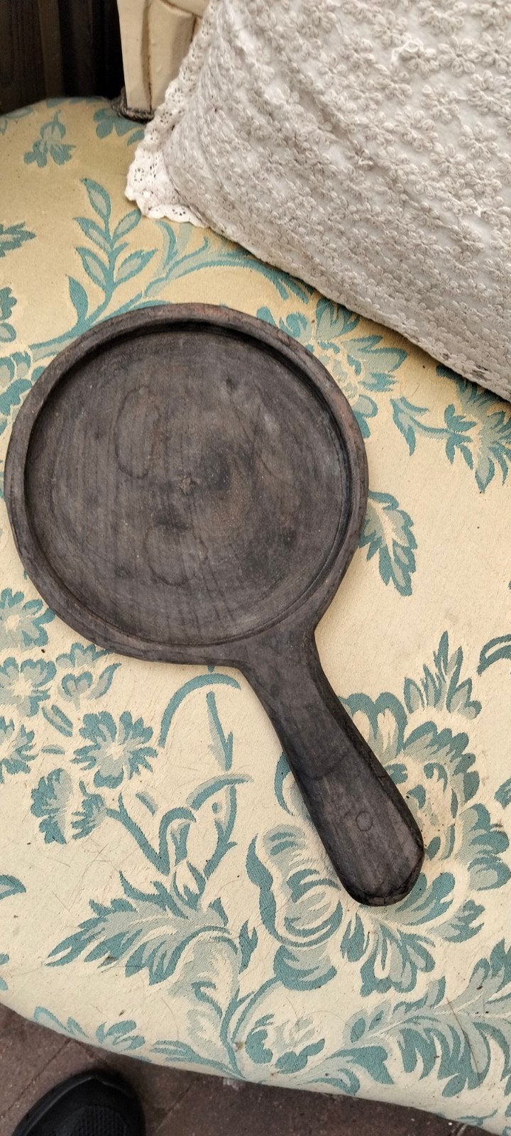 Brocante platte lepel hout plateau, Ophalen of Verzenden