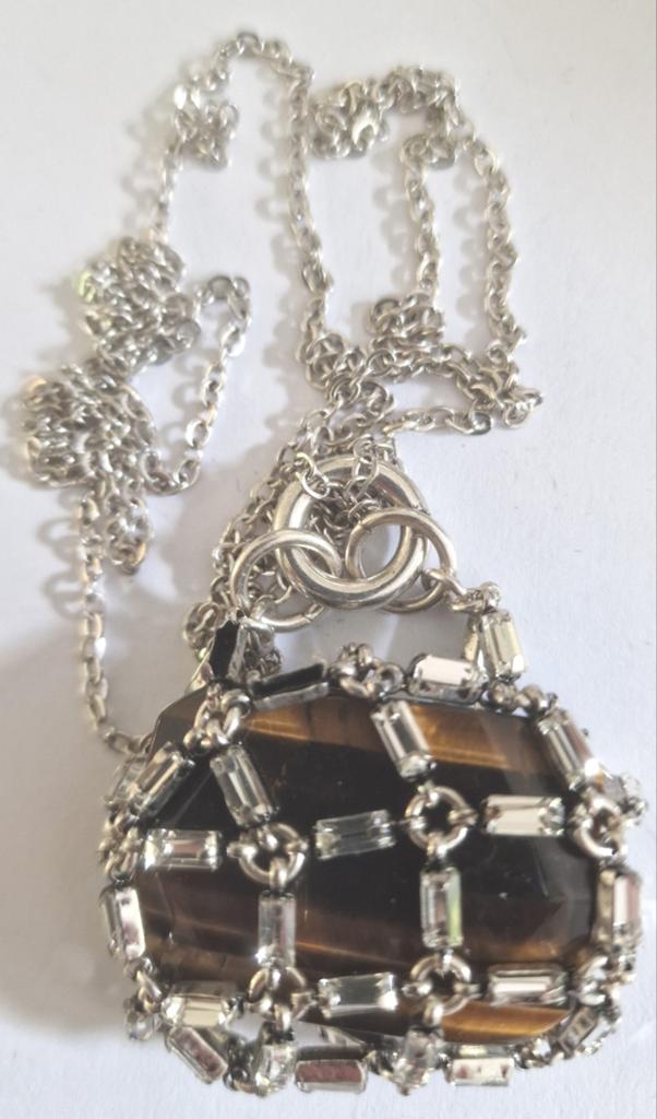 Ketting met forse tijgeroog., Sieraden, Tassen en Uiterlijk, Edelstenen, Ophalen of Verzenden