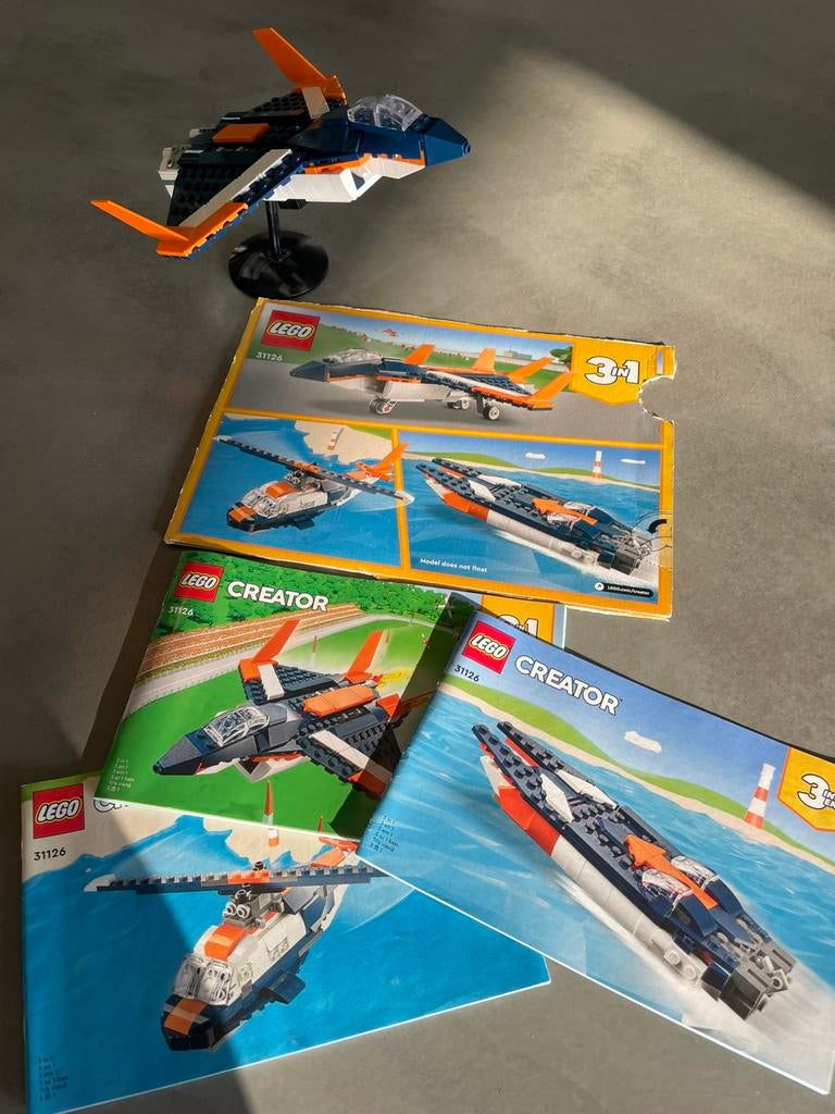 Lego creator 3=1 helikopter, straaljager, speedboot, Ophalen of Verzenden, Zo goed als nieuw