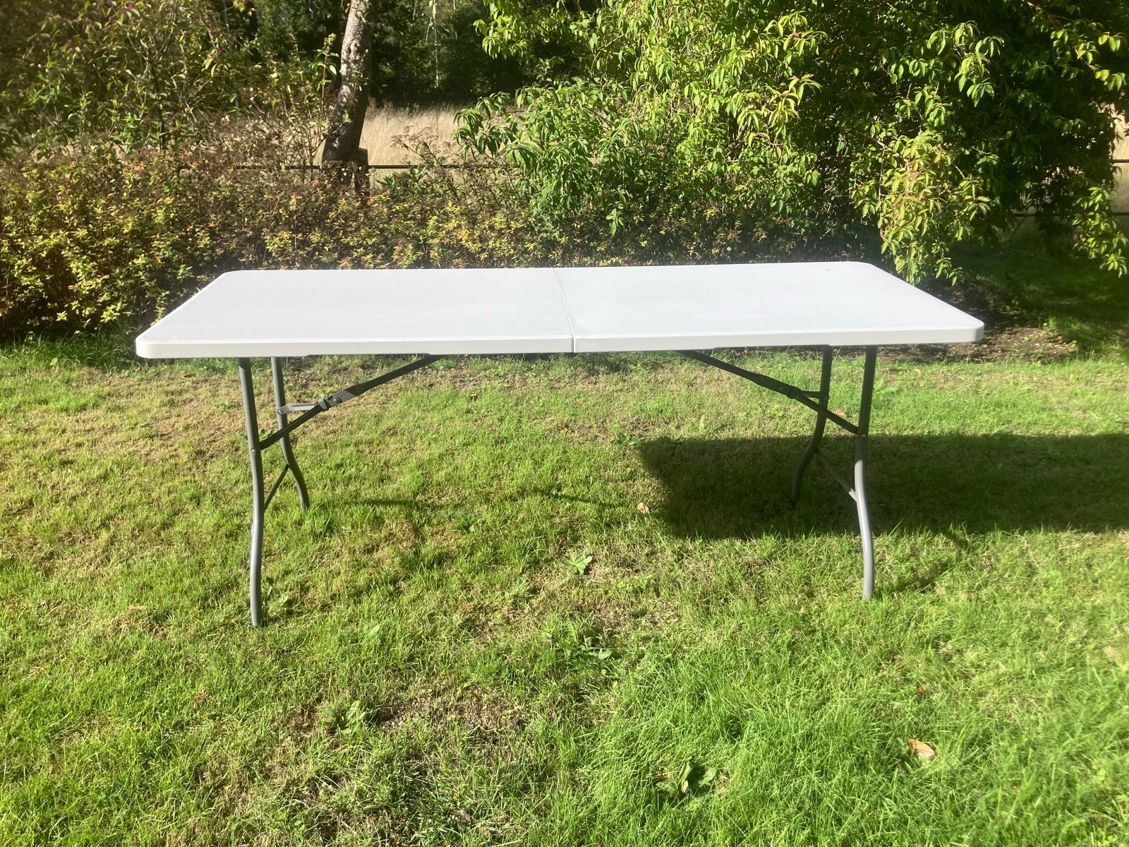Opvouwbare campingtafel, partytafel, tuintafel 180x74x74 cm, Tuin en Terras, Ophalen, Zo goed als nieuw, Rechthoekig, Kunststof