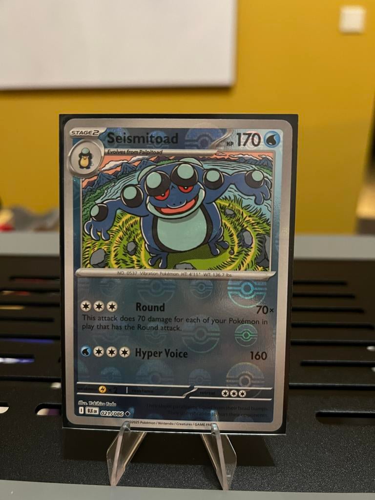 Pokémon Kaart Seismitoad Pokeball 021/086 BLK EN, Ophalen of Verzenden, Zo goed als nieuw, Losse kaart