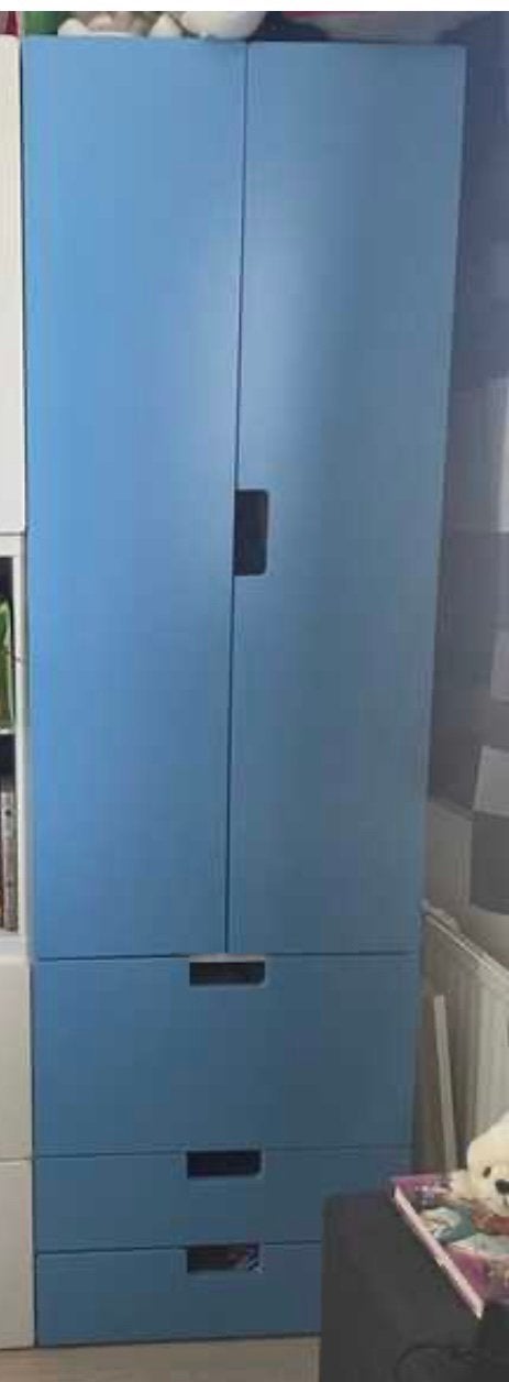 IKEA STUVA ROZE EN BLAUW HOGE KINDER KASTEN MET LADES, Ophalen, Gebruikt, 50 tot 100 cm, 150 tot 200 cm