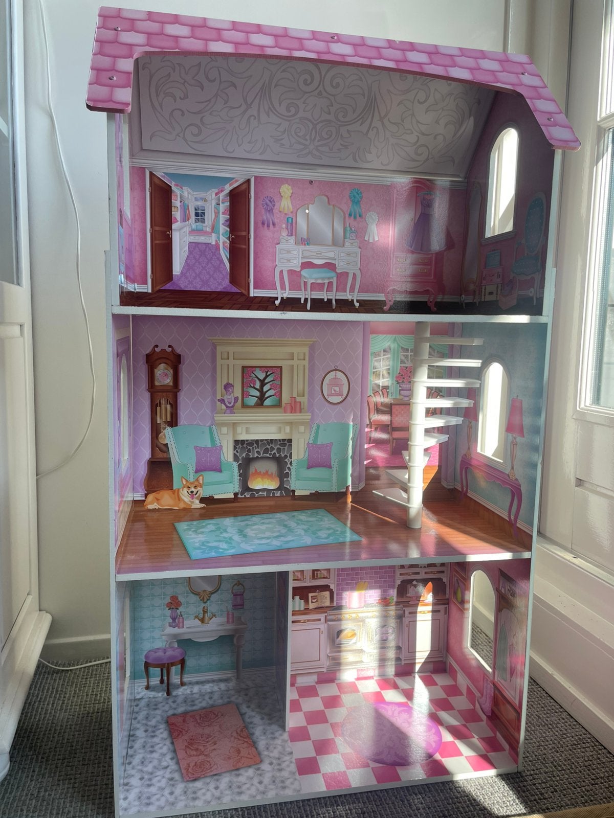 Groot KidKraft barbiehuis, Kinderen en Baby's, Ophalen, Gebruikt, Poppenhuis