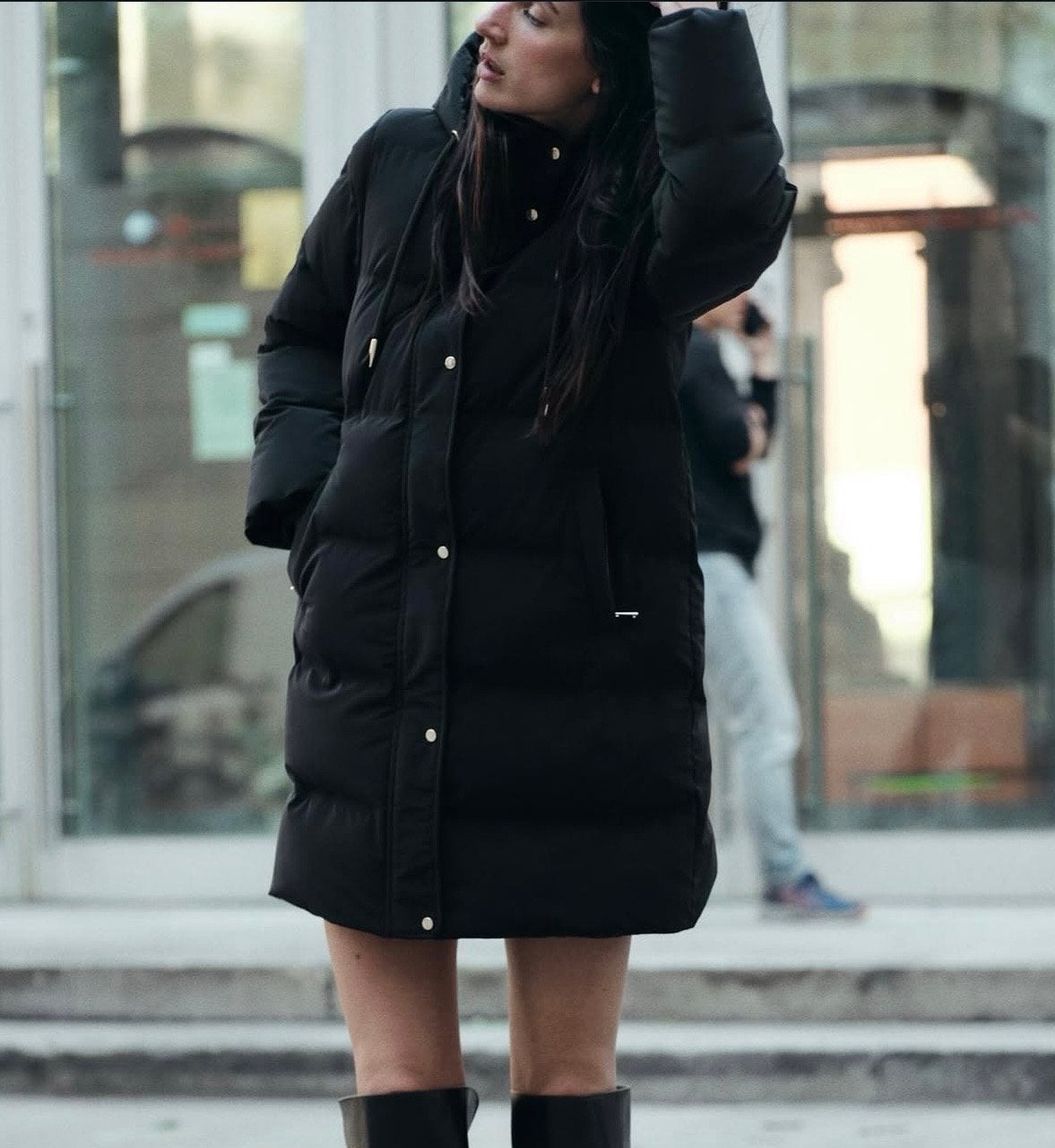 Zara Water Resistant & Windproof Padded Anorak Coat, Ophalen of Verzenden, Zo goed als nieuw, Maat 36 (S), Zwart