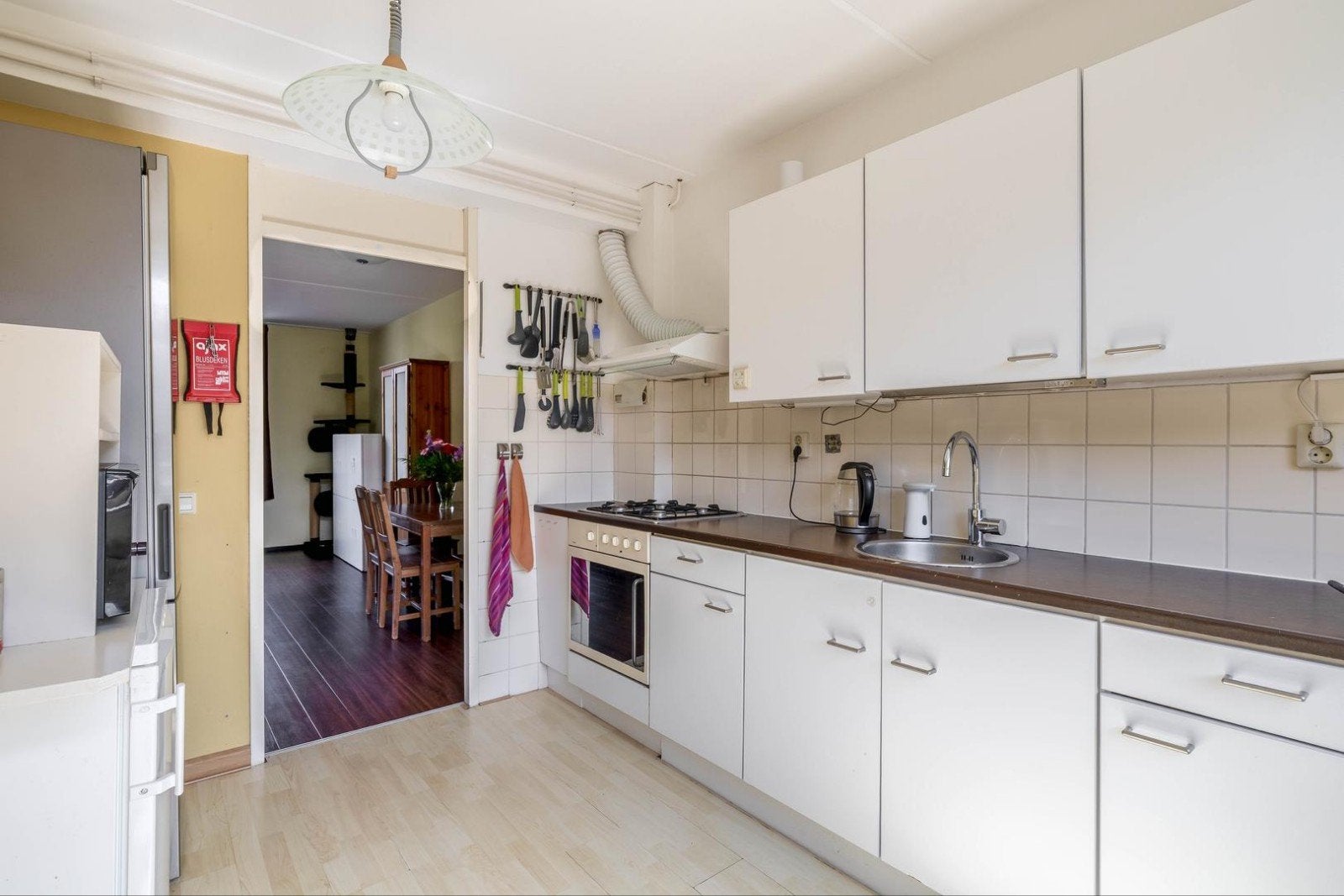 Complete witte keuken met inbouwapparatuur, Huis en Inrichting, Gebruikt, Wit, Enkelwandige keuken, Ophalen of Verzenden
