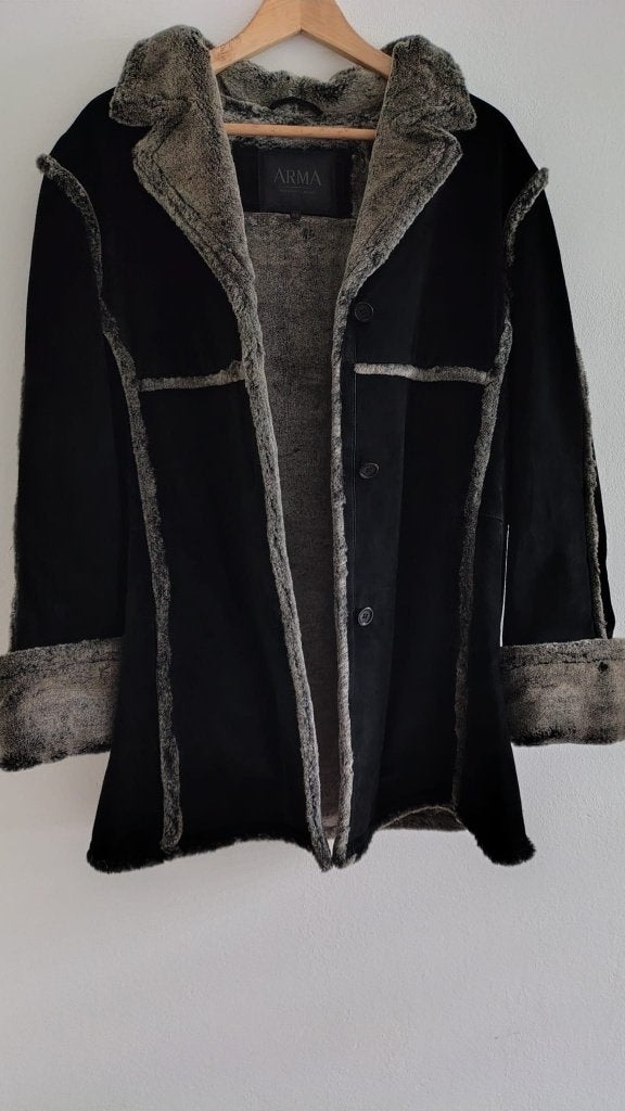 Arma  suede-leren jas, Ophalen of Verzenden, Zo goed als nieuw, Maat 42/44 (L), Zwart