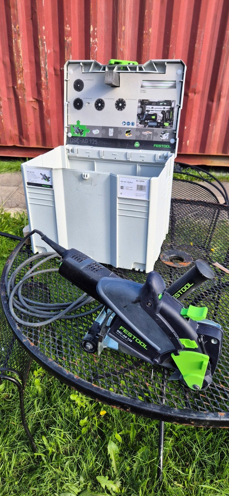 Festool DSC-AG 125-Plus Railslijper in Systainer, Ophalen of Verzenden, Zo goed als nieuw, 1000 watt of meer, Haakse handslijpmachine