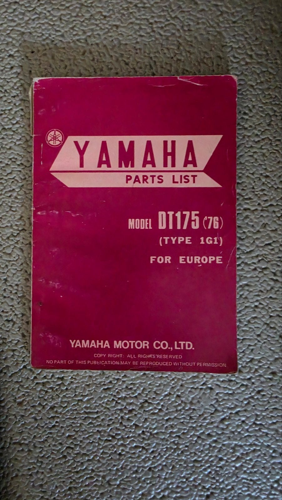 Yamaha DT175 (76) (Type 1G1) Onderdelenlijst Europa, Motoren, Ophalen of Verzenden, Yamaha
