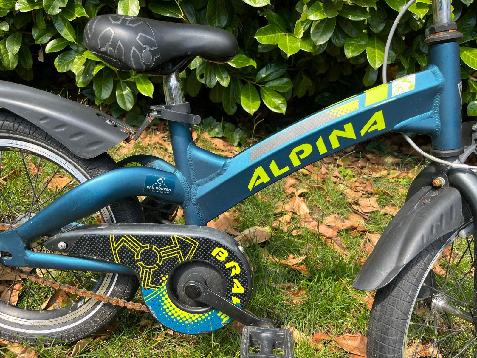 Alpina Brave jongensfiets 16 inch - Gebruikt, Fietsen en Brommers, Fietsen | Kinderfietsjes, Ophalen, Gebruikt, Velgrem, 16 tot 20 inch