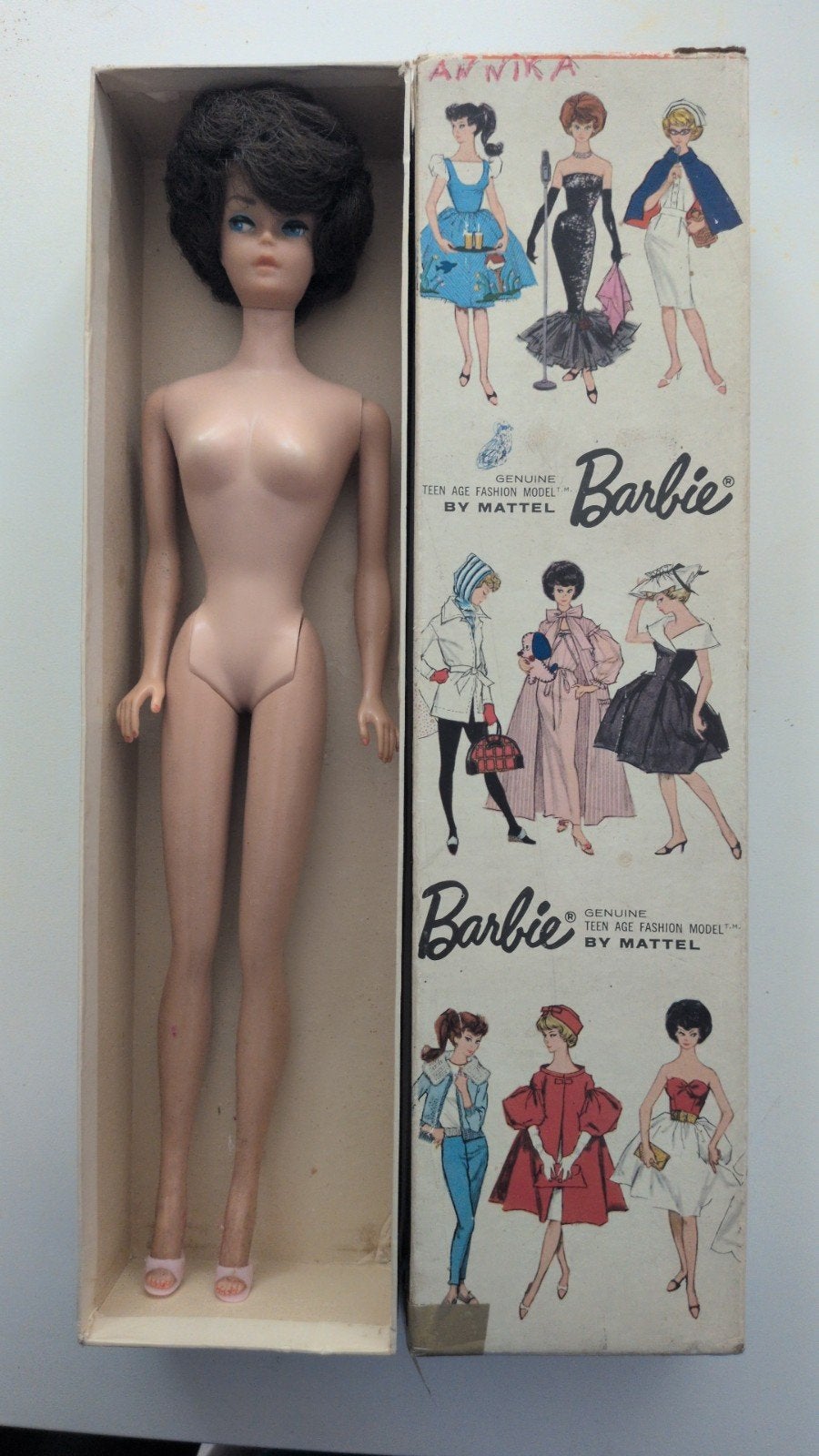 5 Vintage Barbie, Ken, Skipper, Ricky, Midge poppen in origi, Ophalen of Verzenden, Gebruikt, Fashion Doll