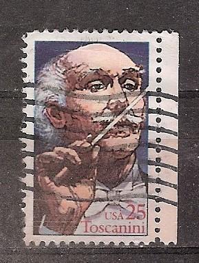 USA, Muziek, Arturo Toscanini, 1989., Ophalen of Verzenden, Gestempeld, Noord-Amerika