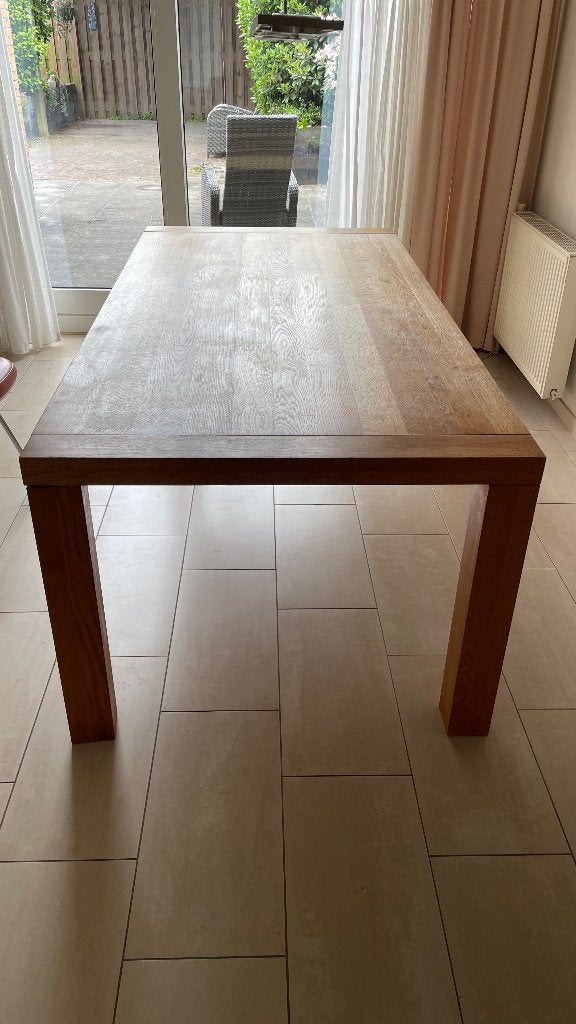 Eiken eettafel, Huis en Inrichting, Ophalen, Gebruikt, 100 tot 150 cm, Eikenhout