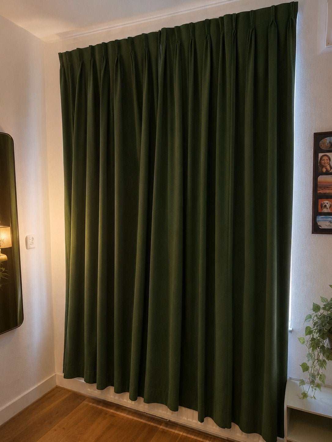 Donkergroene verduisterende gordijnen van HEMA, Gebruikt, Ophalen of Verzenden, Gordijn, Groen