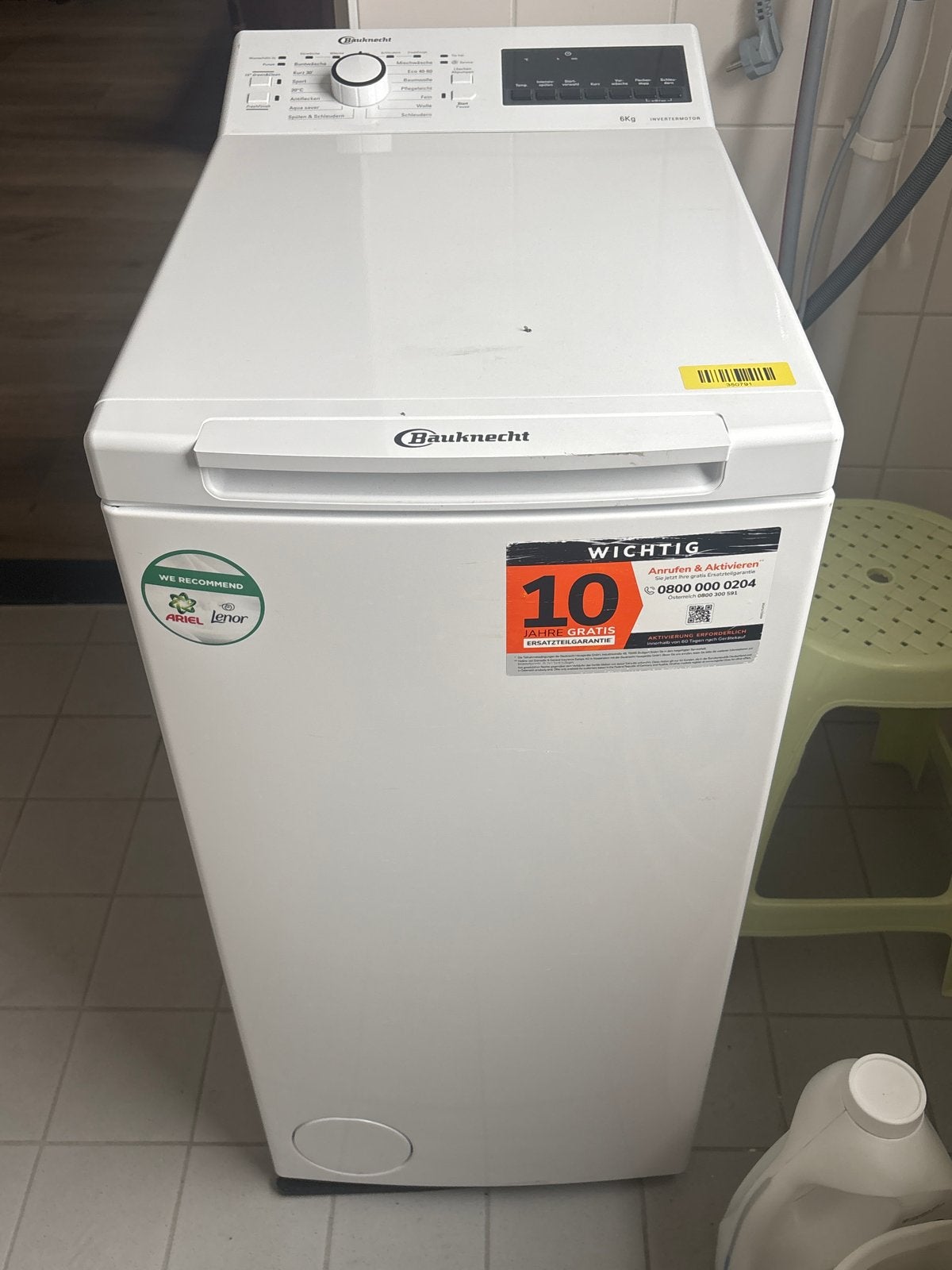 Bauknecht Bovenlader Wasmachine - Zo goed als nieuw, Witgoed en Apparatuur, Bovenlader, Ophalen of Verzenden, Zo goed als nieuw