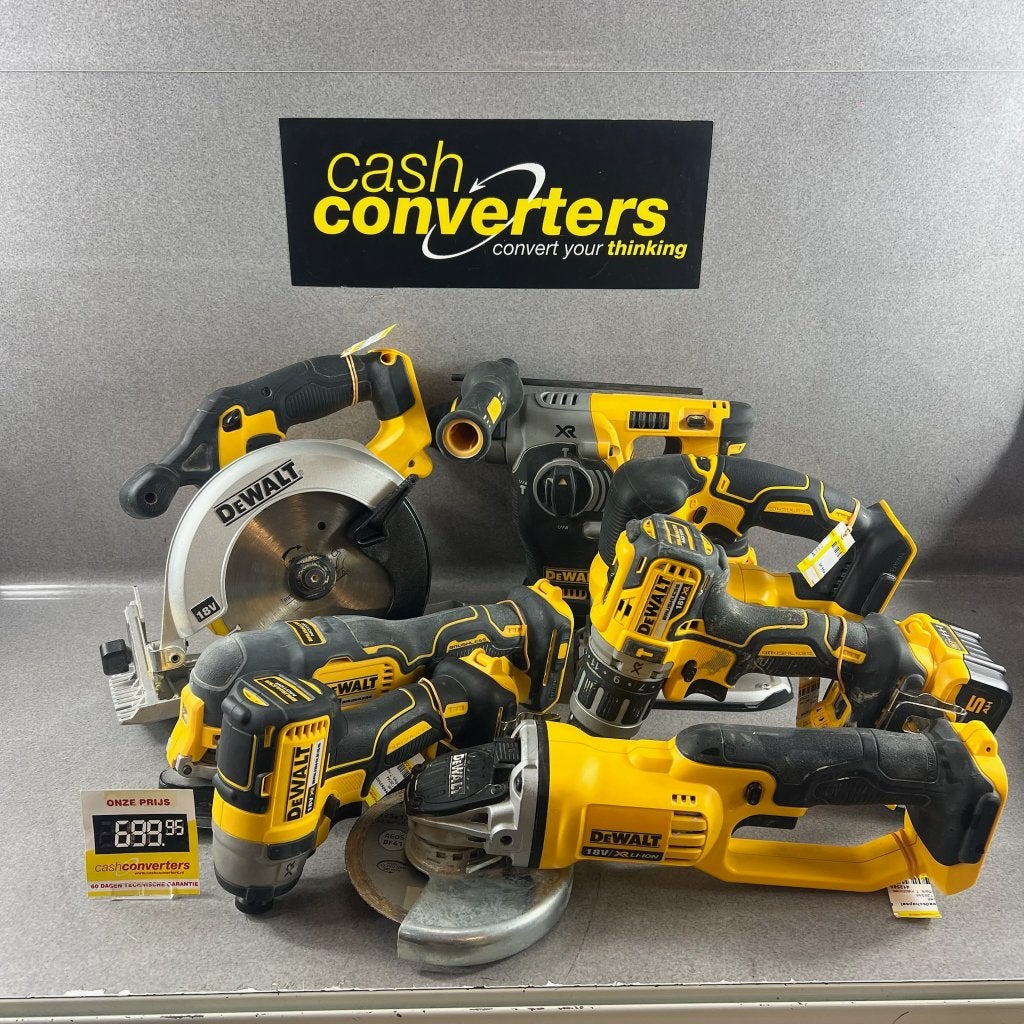 Dewalt 7delige set in koffers op kar | 3xAccu | 412580, Ophalen, Gebruikt