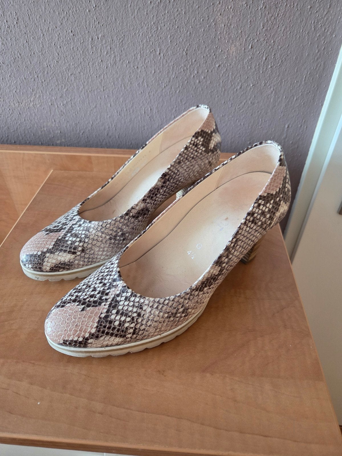 Gabor Pumps - Maat 37.5 - 7 cm hak - Slangenprint, Pumps, Overige kleuren, Gabor, Ophalen of Verzenden