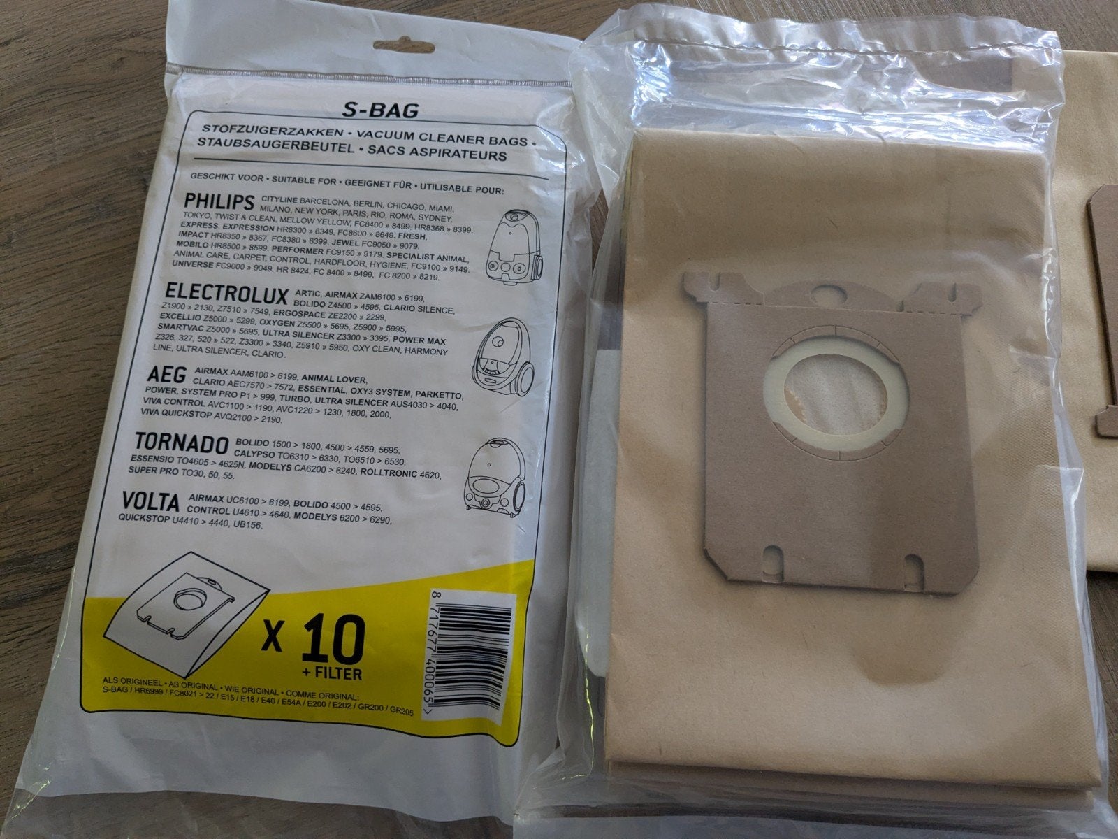 Stofzuigerzakken S-bag Philips Electrolux AEG Tornado Volta, Witgoed en Apparatuur, Ophalen of Verzenden, Nieuw
