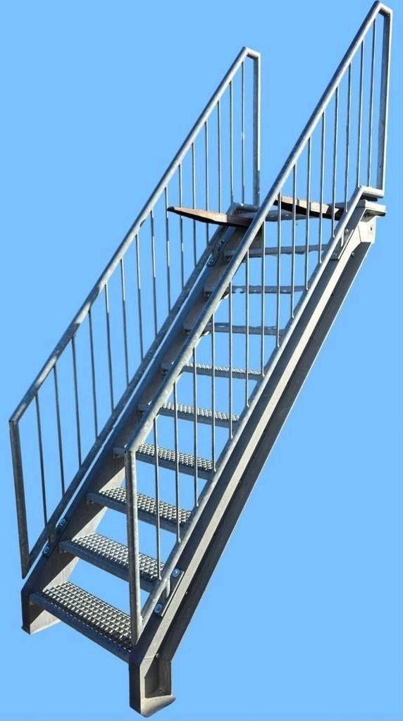 Nette verzinkte trap , gegalvaniseerde buitentrap ca. 218cm, Ophalen, Gebruikt, Trap, 2 tot 4 meter