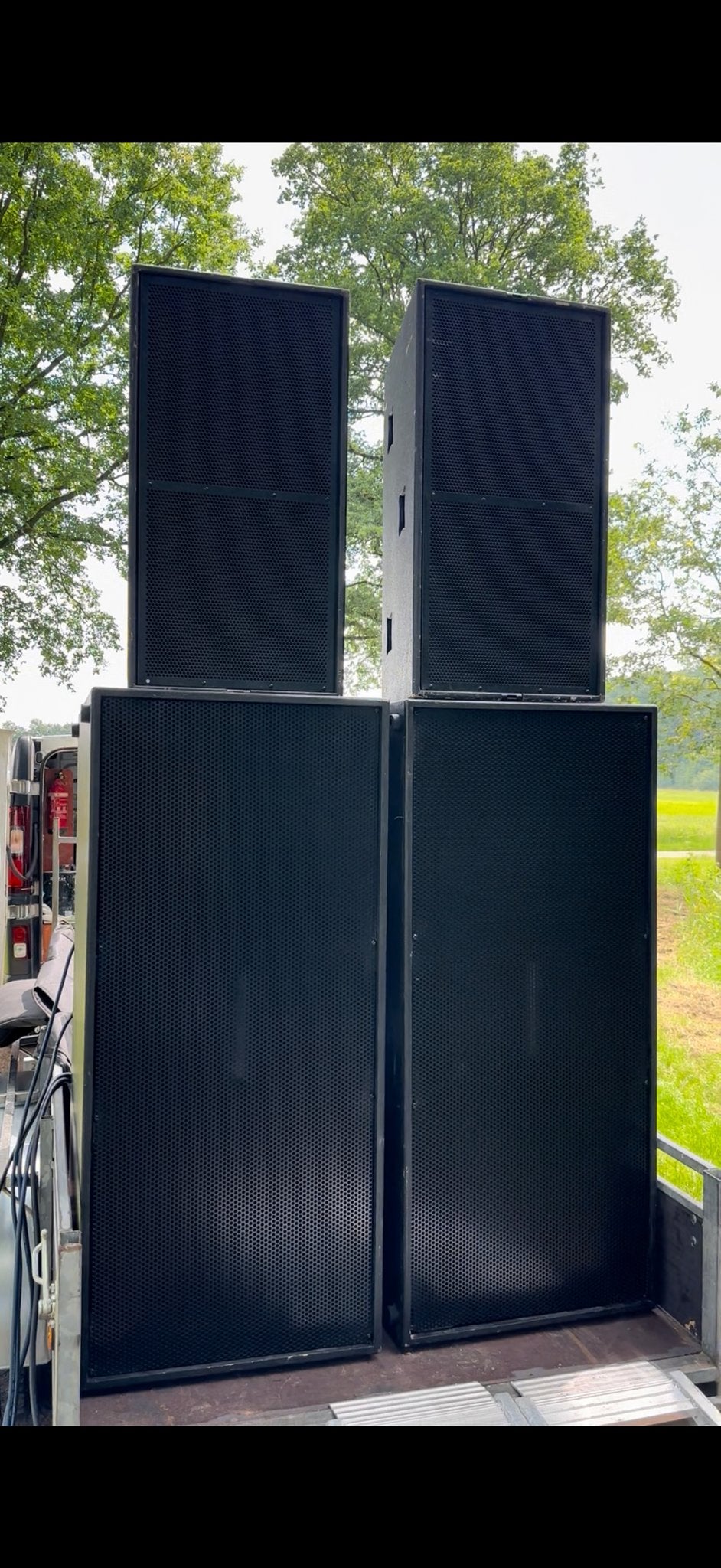 Professionele Geluidsset 21 inch Subs met bijpassende toppen, Speakerset, Zo goed als nieuw, Ophalen, 150 watt of meer