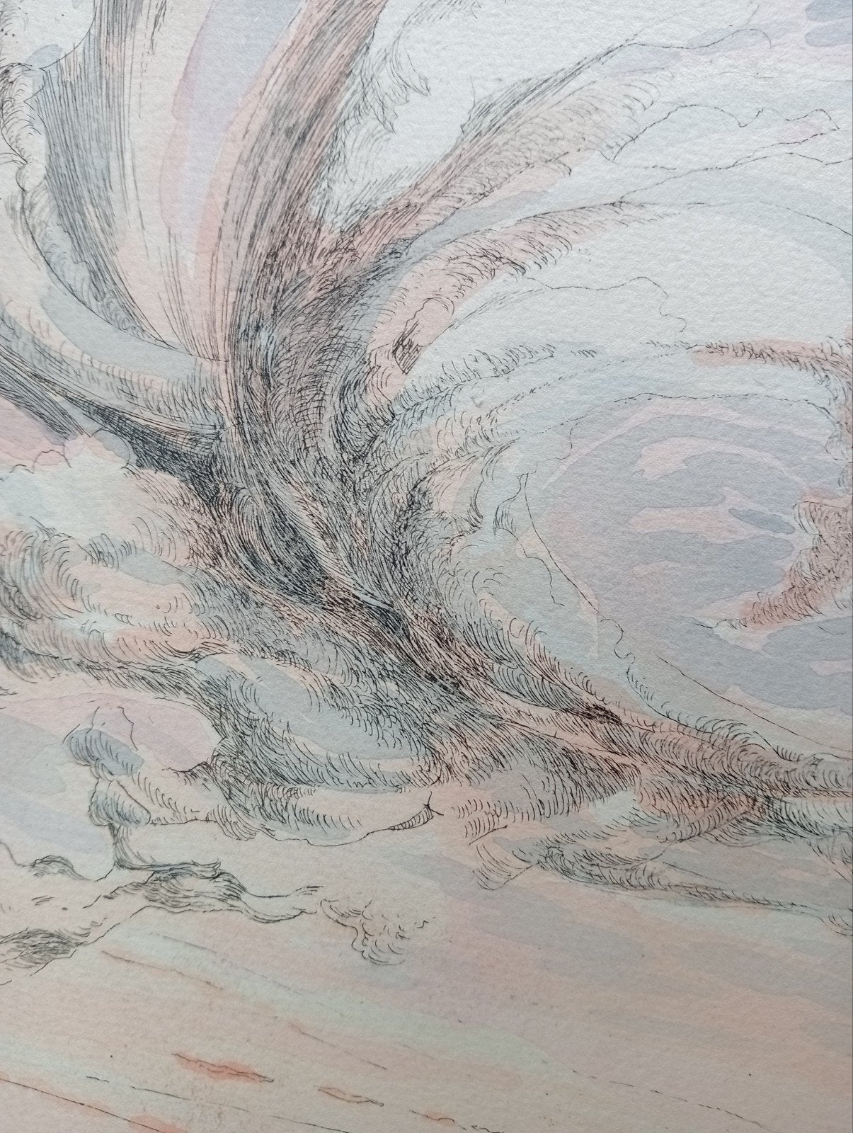 Giuseppe Guzzone Ets met aquarel (aquatint), Ophalen of Verzenden