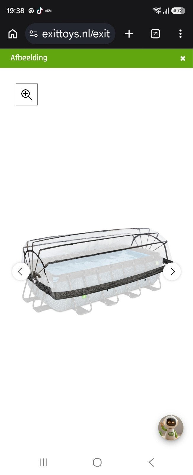 Exit Zwembadoverkapping 4x2 meter (ook voor Intex), Tuin en Terras, Zwembaden, Gebruikt, 200 tot 300 cm, Overige typen, Ophalen of Verzenden