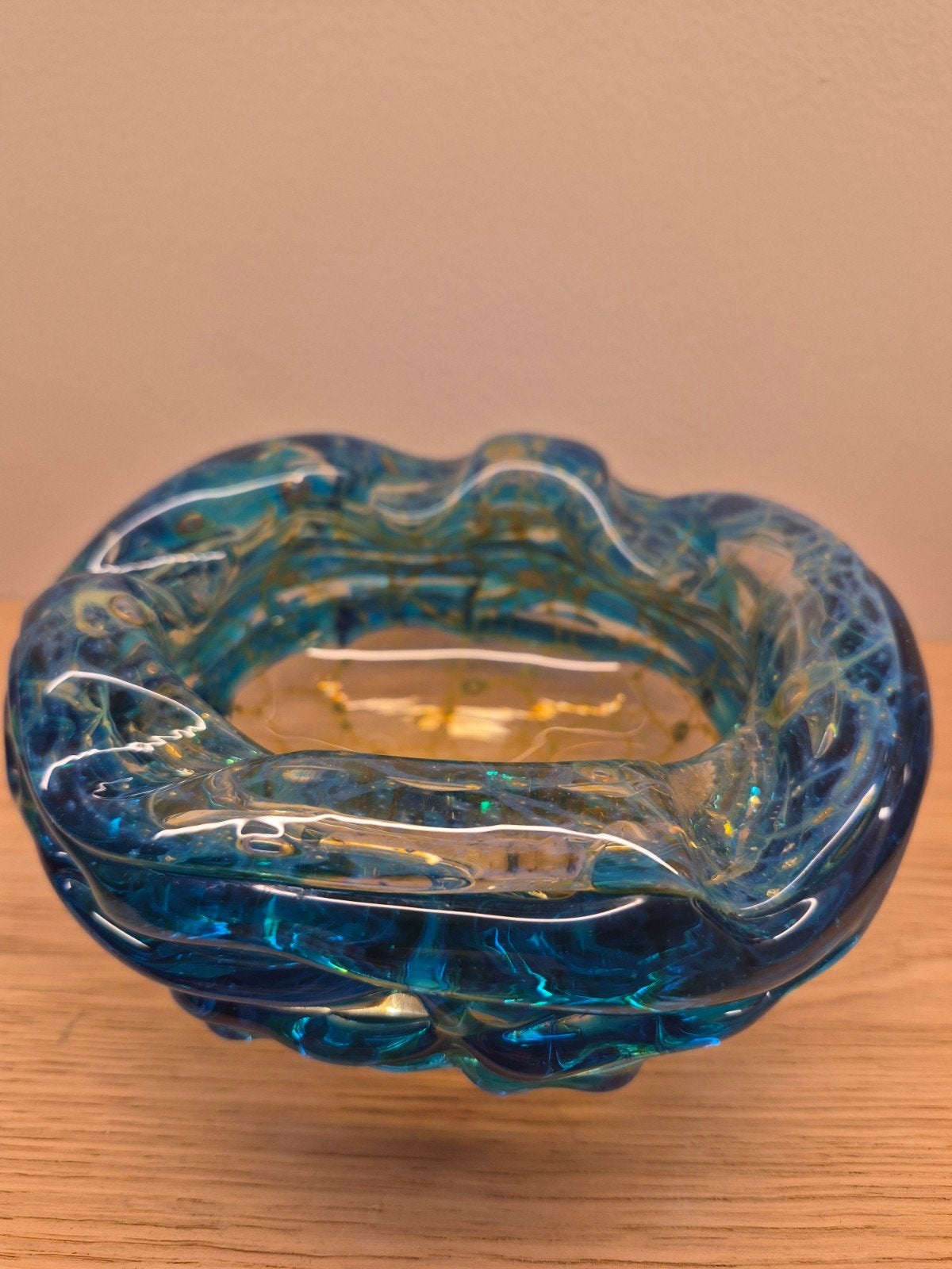 Vintage Mdina Glass Malta 'Whirlpool' Schaal - Jaren 70 - Ge, Ophalen of Verzenden