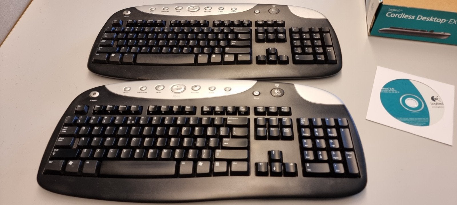 Logitech Cordless Desktop EX 110 Toetsenbord en Muis Set, Computers en Software, Toetsenborden, Ophalen, Gebruikt, Logitech, Multimediatoetsen