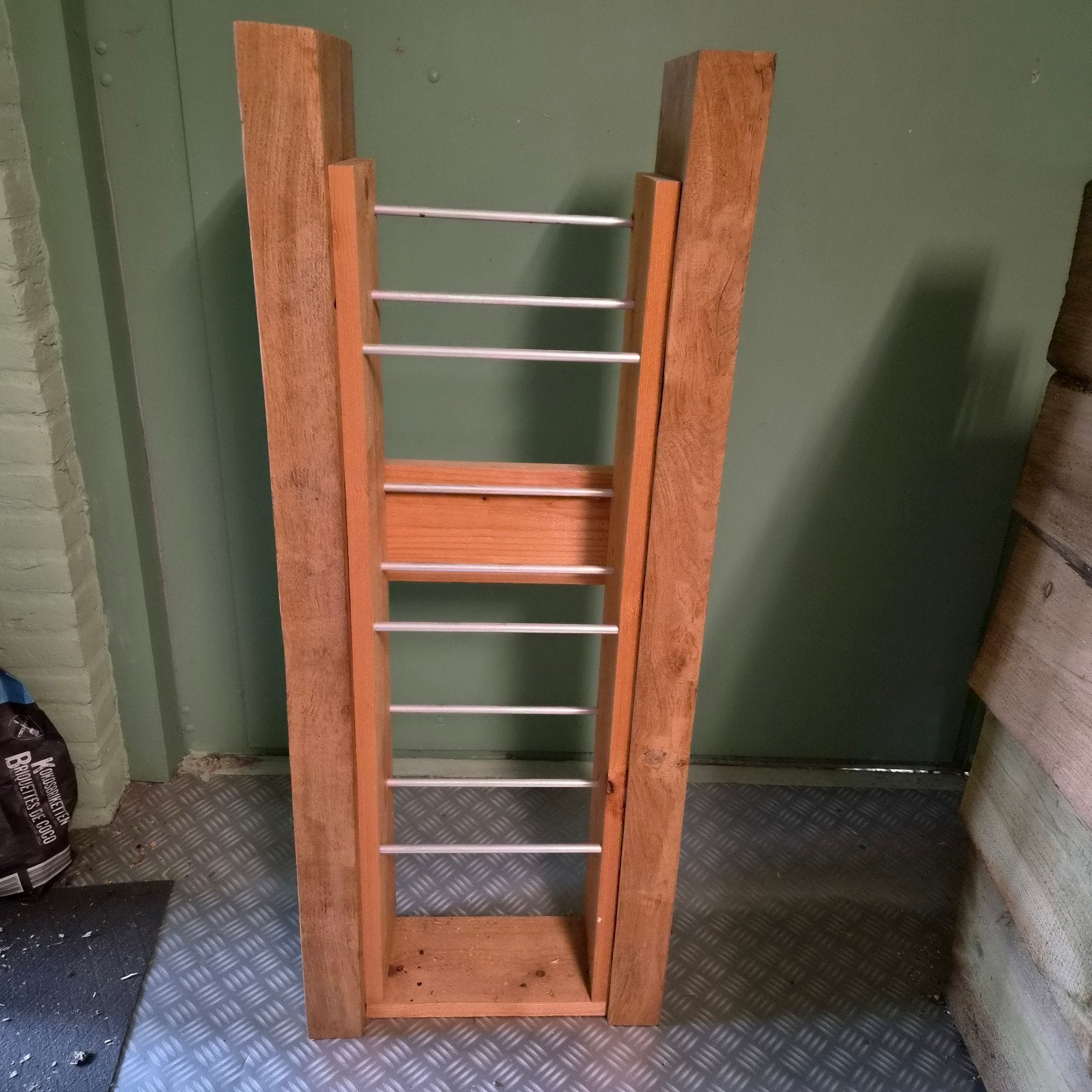 Houten decoratieve ladder / handdoekenrek, Ophalen of Verzenden, Gebruikt