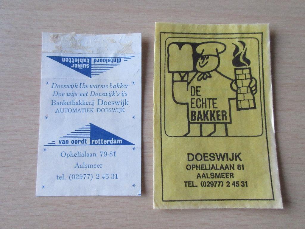 2 x Aalsmeer, banketbakkerij Doeswijk, Verzenden, Nederland