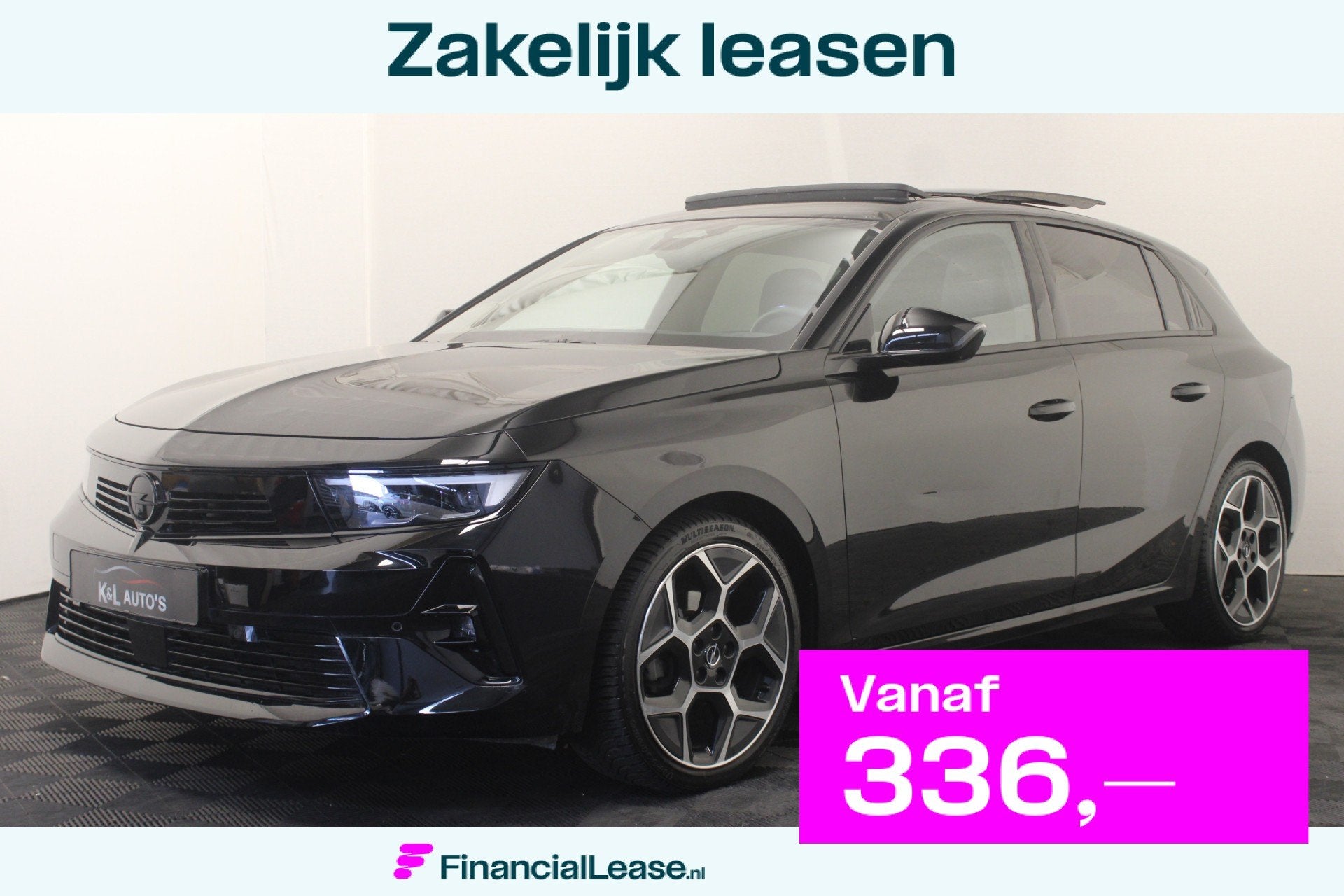 Opel Astra 1.2 Turbo Ultimate |Pano|Stoel/stuur verw.|Camera, Gebruikt, Zwart, 1199 cc, Zwart