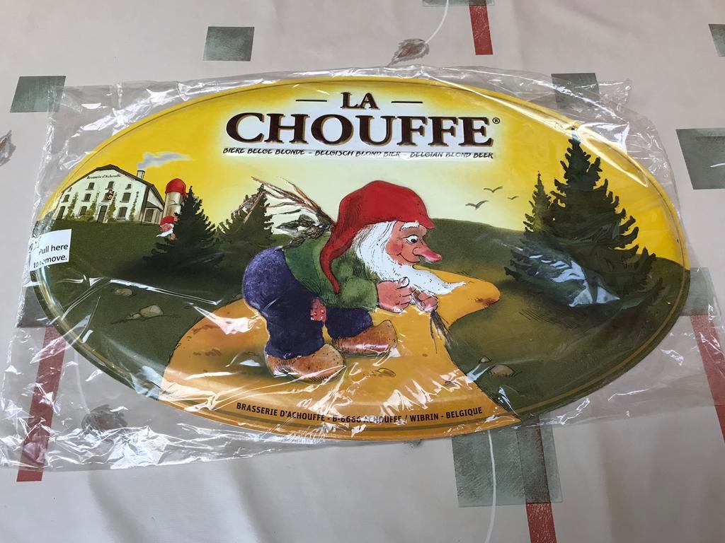Chouffe reclamebord metaal, nieuw, Ophalen of Verzenden, Nieuw, Reclamebord