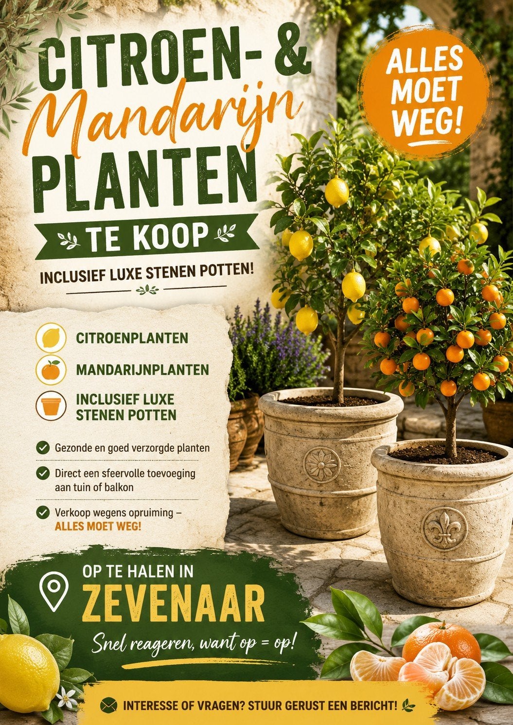 Citrusboompjes citroenplant 3 stuks  Zevenaar, Ophalen, Volle zon, Vaste plant, Fruitplanten