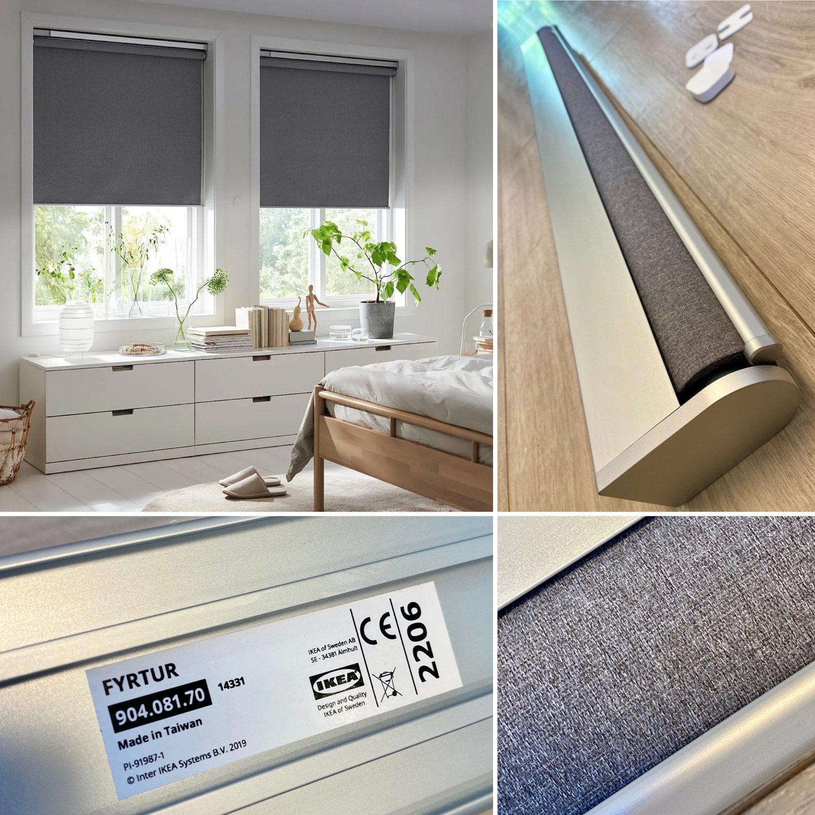 IKEA FYRTUR Smart Block-Out Roller Blind – Grey (100 cm), IKEA, Ophalen, Zo goed als nieuw, Grijs
