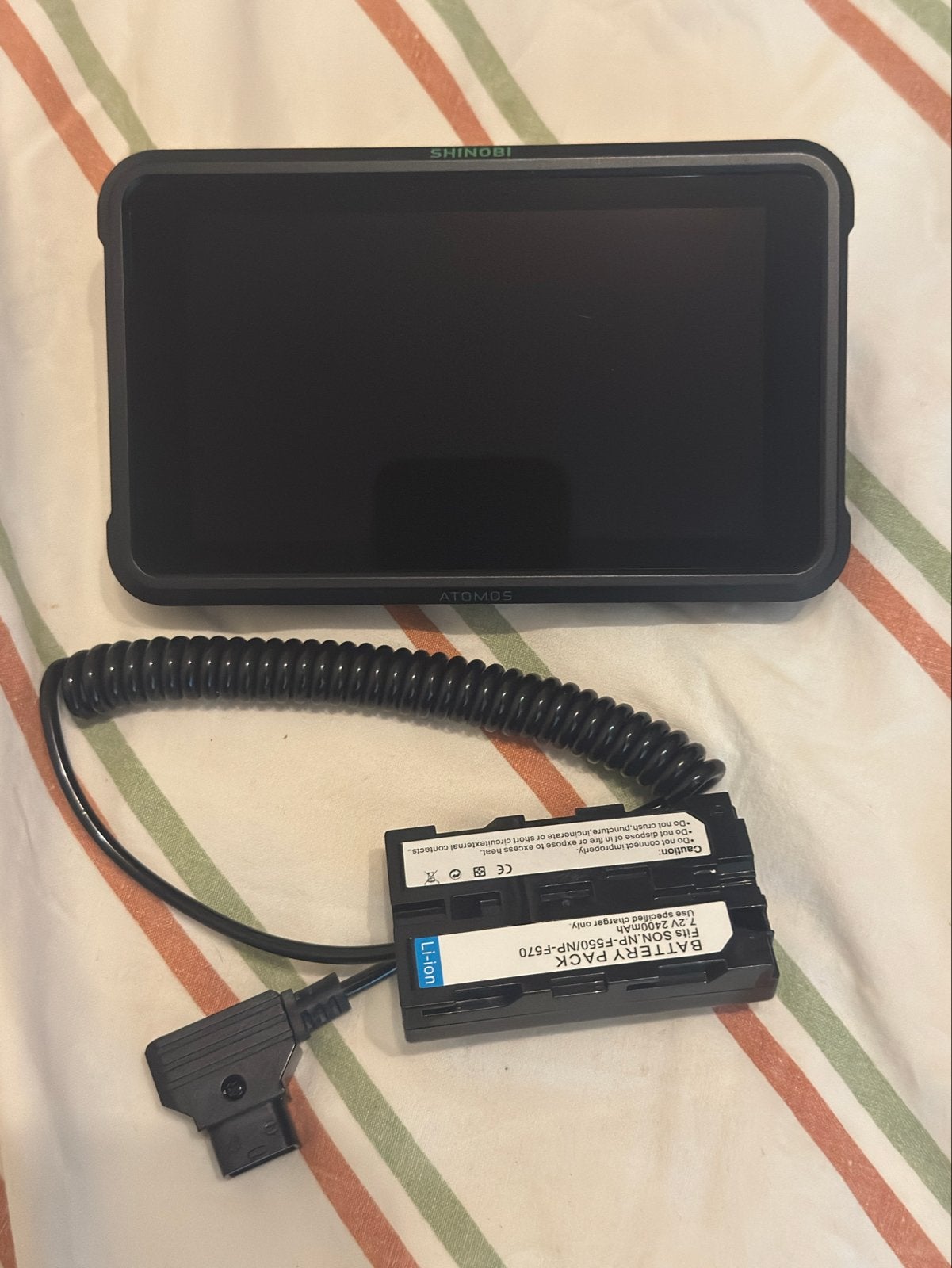 Atomos Shinobi 5 inch monitor met batterij en D-Tap kabel, Overige typen, Overige soorten, Minder dan 8x, Zo goed als nieuw