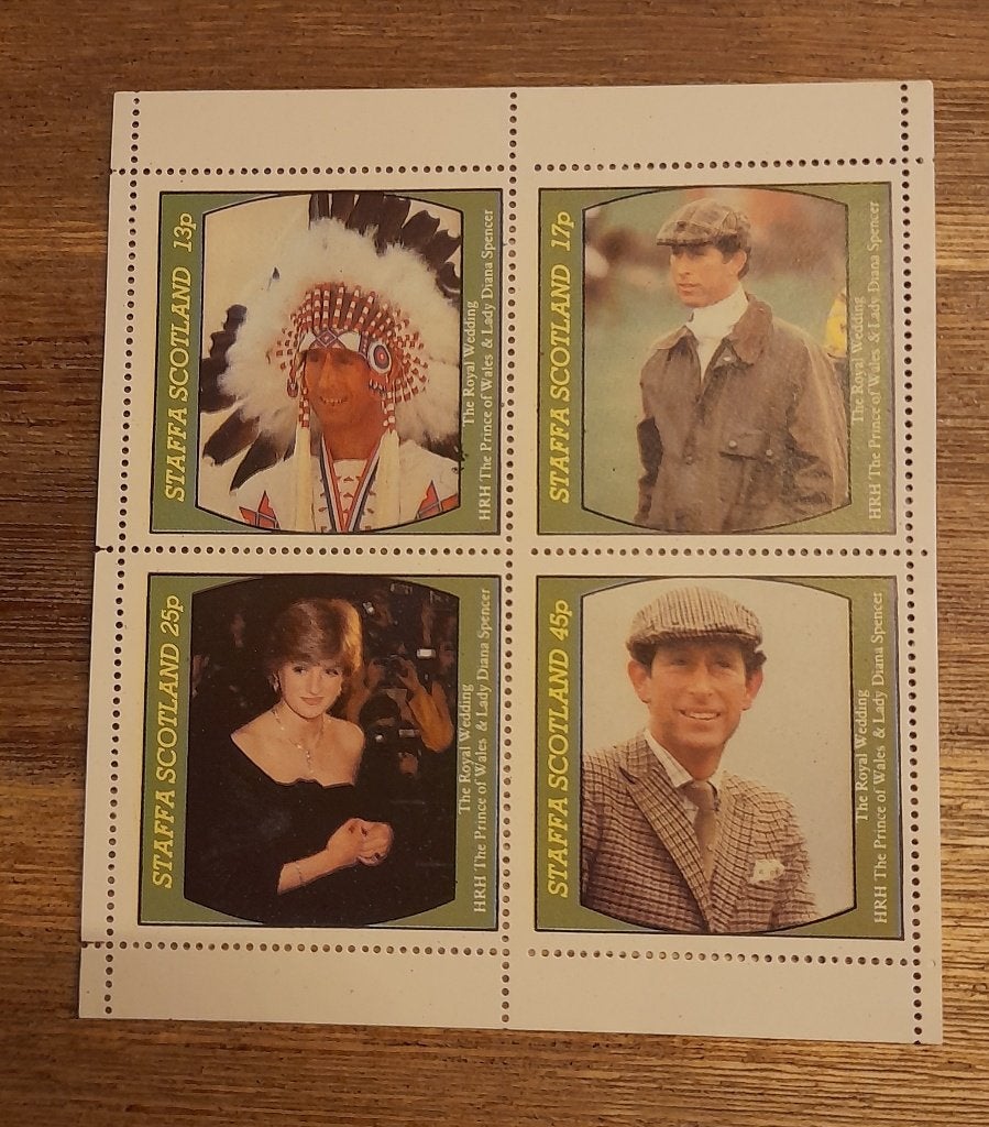 Prince Charles & Lady Diana - Royal wedding - postzegelvel, Postzegels en Munten, Ophalen of Verzenden, Koningshuis