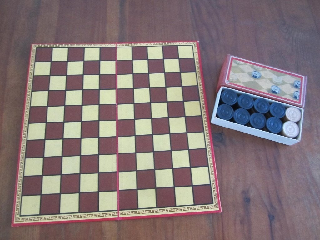dambord met damstenen, Een of twee spelers, Ophalen of Verzenden, Gebruikt, Jumbo