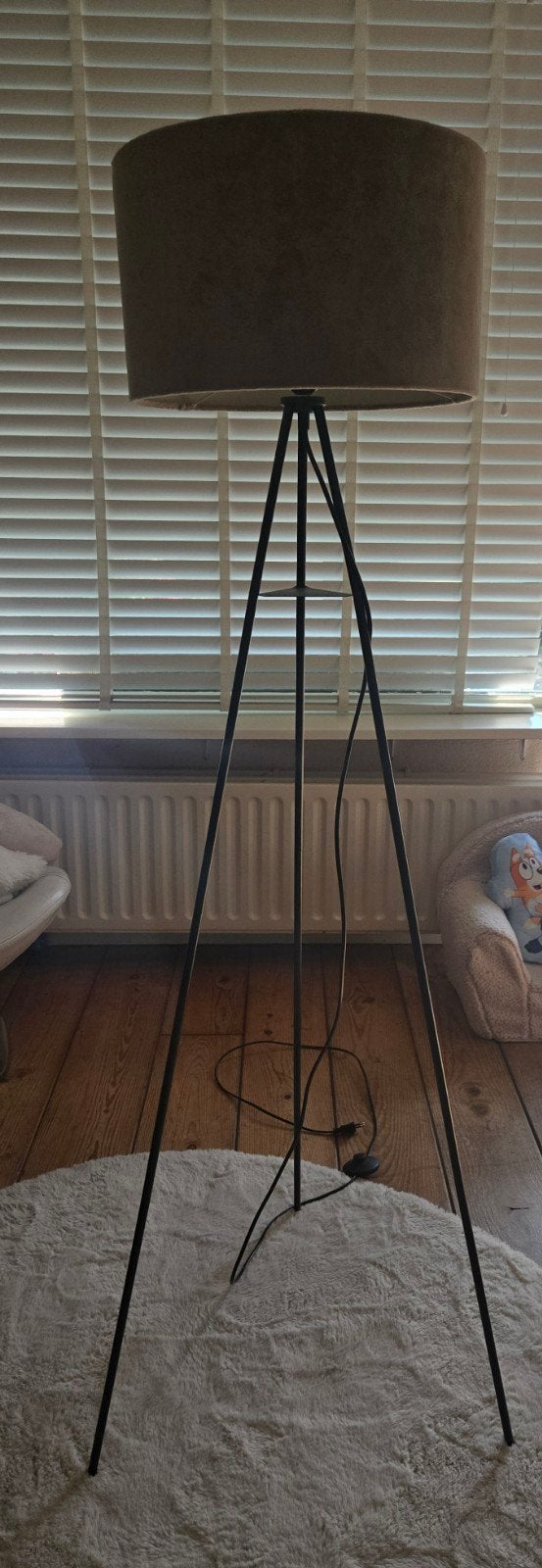 Stijlvolle vloerlamp met stoffen kap, Ophalen, Modern, Industrieel, E27 (groot), 150 tot 200 cm
