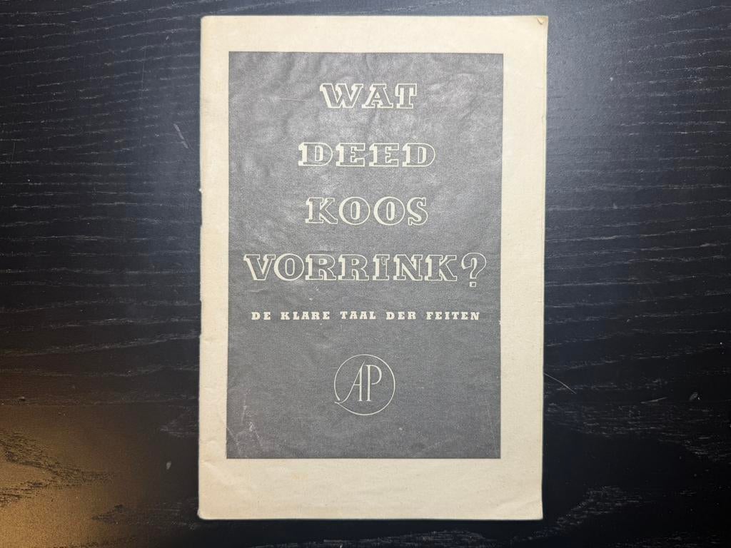 Boekje: Wat deed koos vorrink??, Verzenden, Nederland, Boek of Tijdschrift