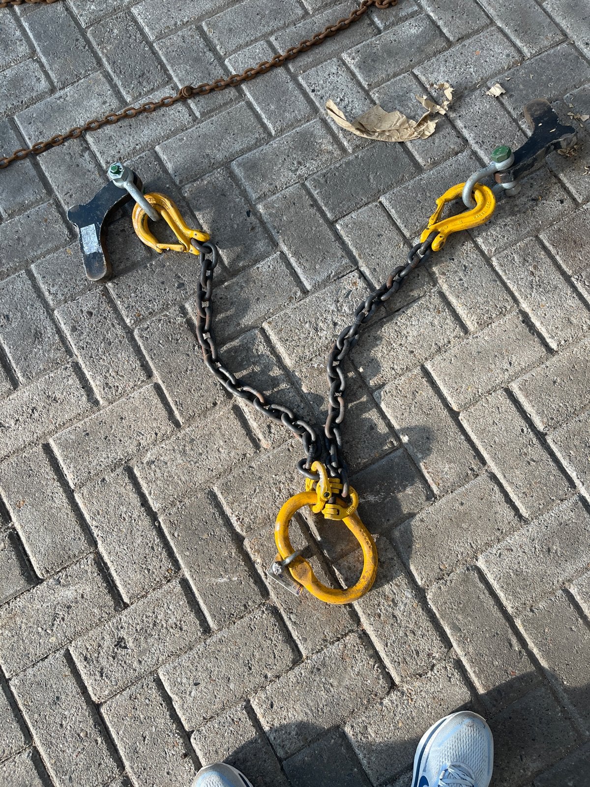 Zware hijsketting met haken en ring, Ophalen, Gebruikt