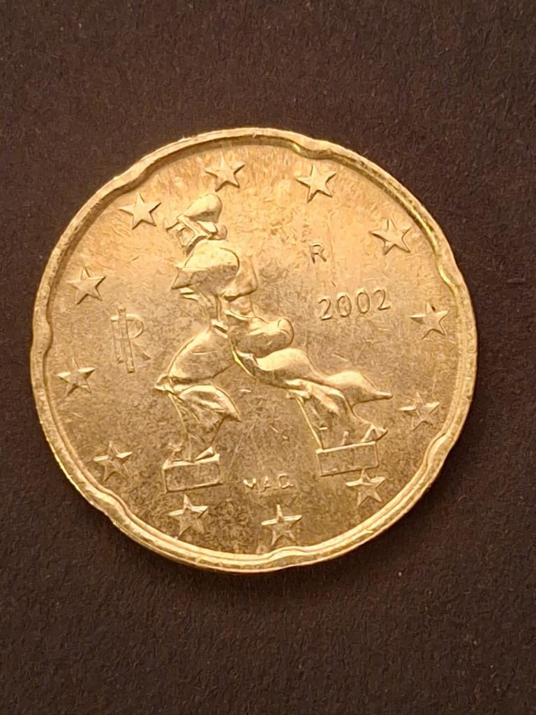 Zeldzame Italiaanse 20 eurocent munt uit 2002, Postzegels en Munten, Munten | Europa | Euromunten, Ophalen of Verzenden, Italië
