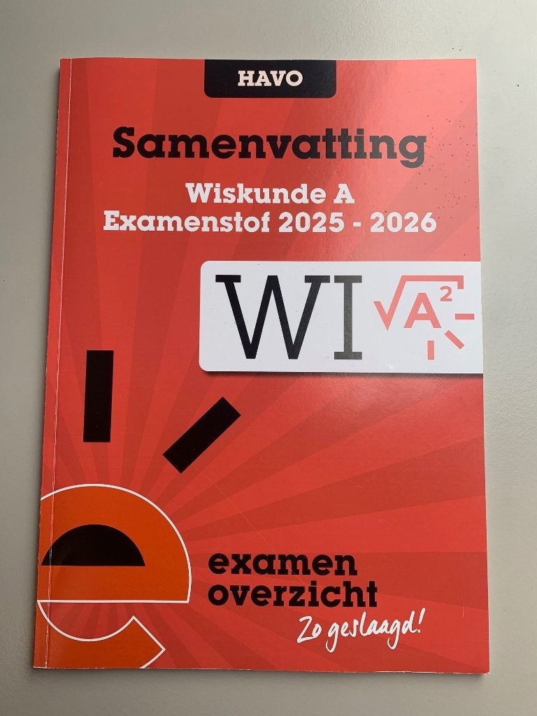Samenvatting Wiskunde A | Havo | Examenstof 2025-2026, Boeken, Schoolboeken, Ophalen of Verzenden, Zo goed als nieuw, HAVO, Wiskunde A
