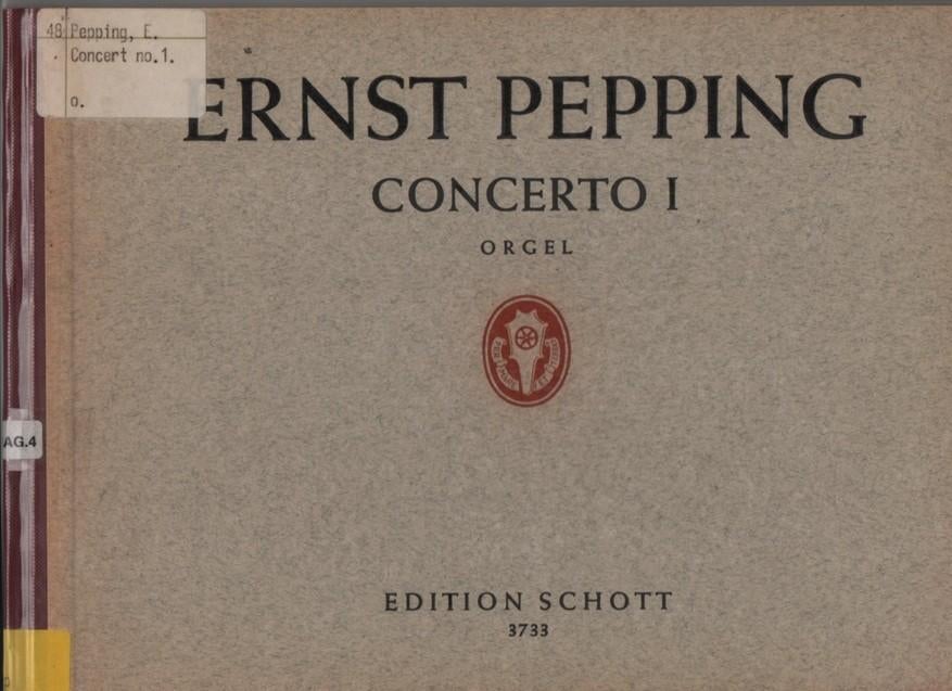 Ernst Pepping Concerto 1 voor Orgel, Orgel, Gebruikt, Verzenden, Klassiek