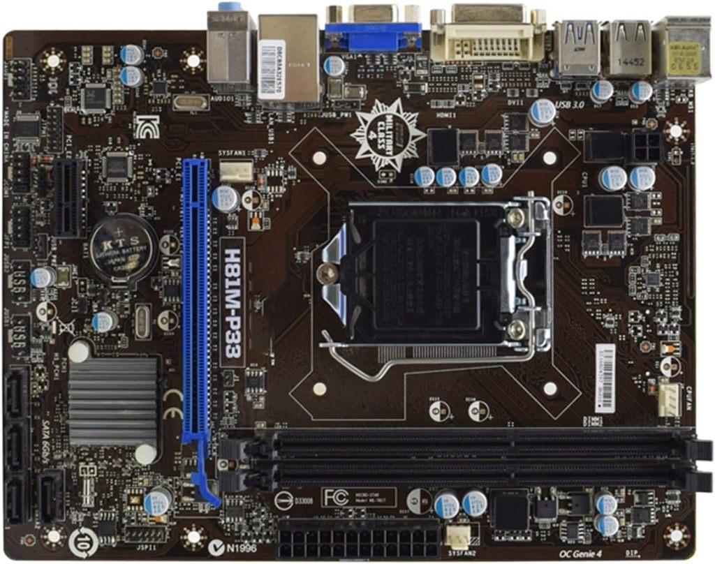 MSI H81M-P33 Inclusief ecu en ram, Ophalen, Gebruikt, DDR3, Micro-ATX